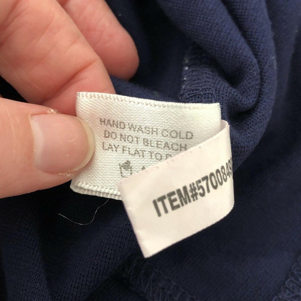 Boston Proper Red Navy Peplum Rhinestone Neck Top Shirt  |  Womens Small - Picture 8 of 9